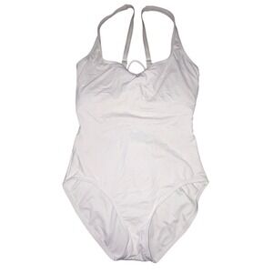 Michael Kors Womens Size 12 White One Piece Swimsuit Lace Up Gold Hardware